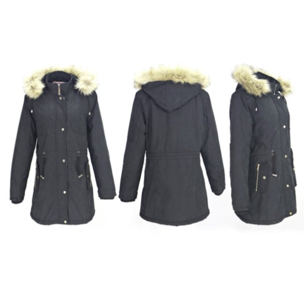 Women's Sherpa Lined Military Style Parka Jacket